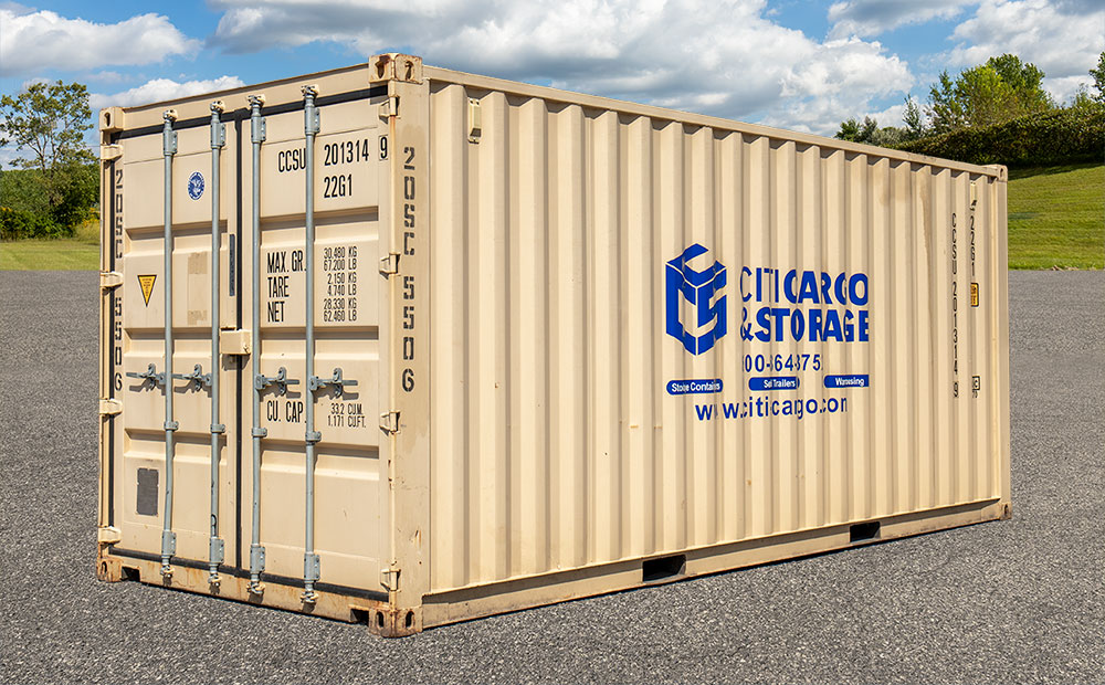 20 foot storage container side view