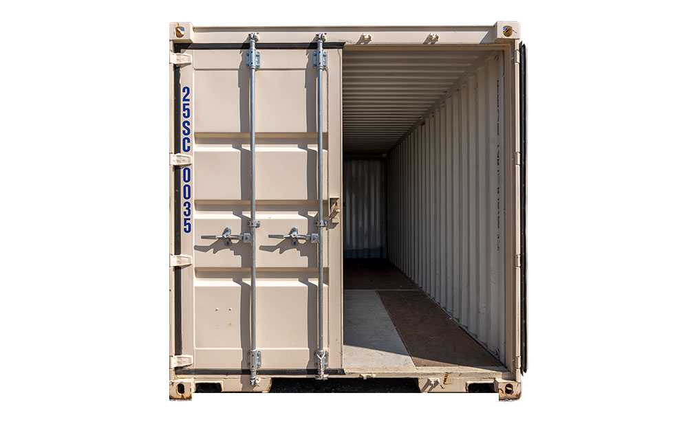 25 foot storage container door open