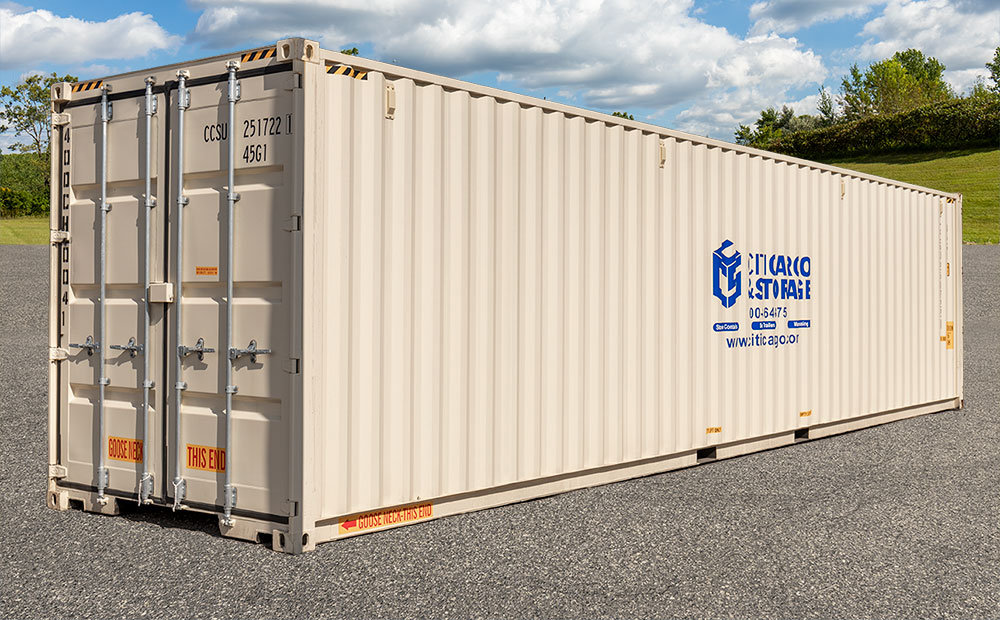 side view of 40 foot storage container