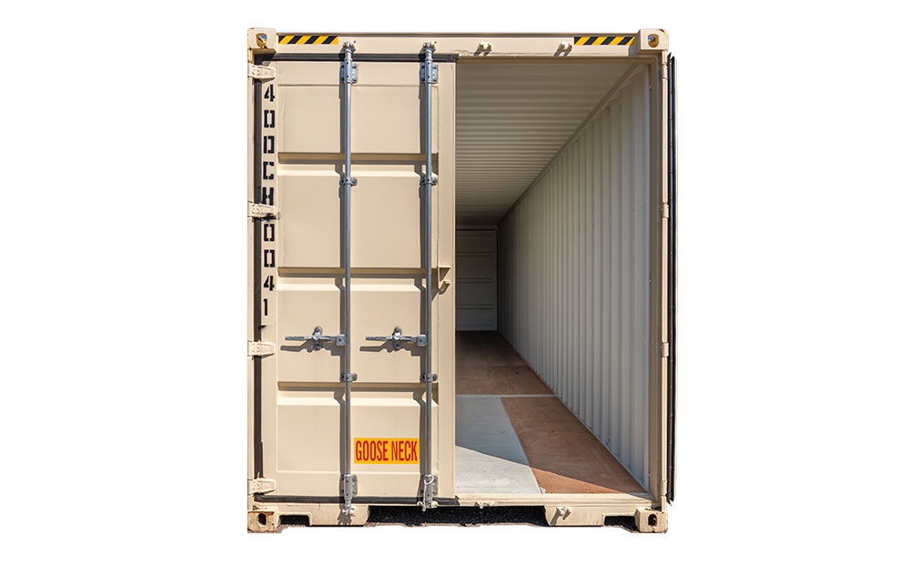 40 foot storage container door open