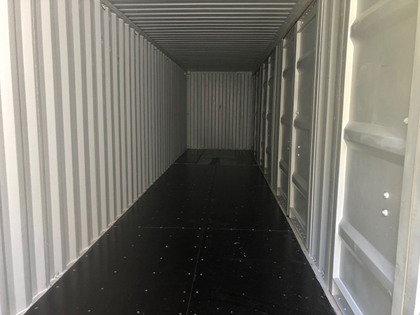 40 foot side opening storage container interior